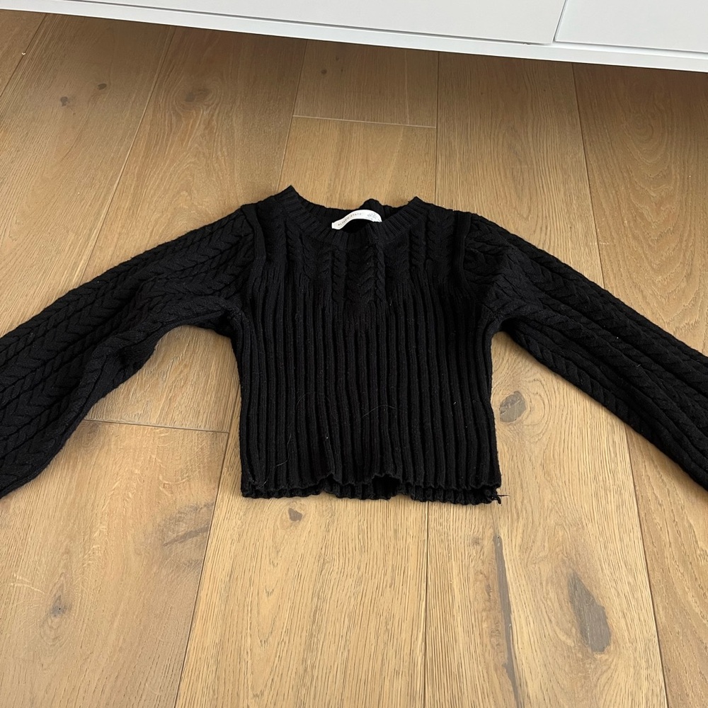 Altar'd State Black Cable Knit Sweater